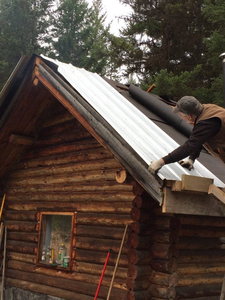 Installing a Metal Roof on an Off-Grid Cabin