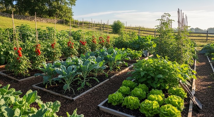 Choosing a sunny location for an organic vegetable garden