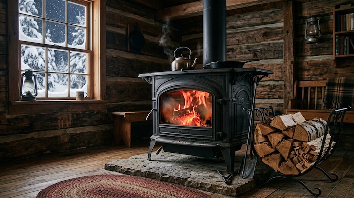 Large Cast Iron Wood Stove