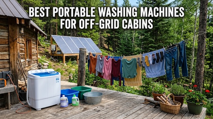 doing laundry at the cabin