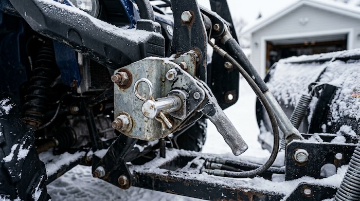ATV plow quick release