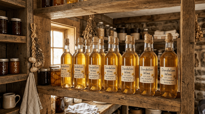 bottled dandelion wine