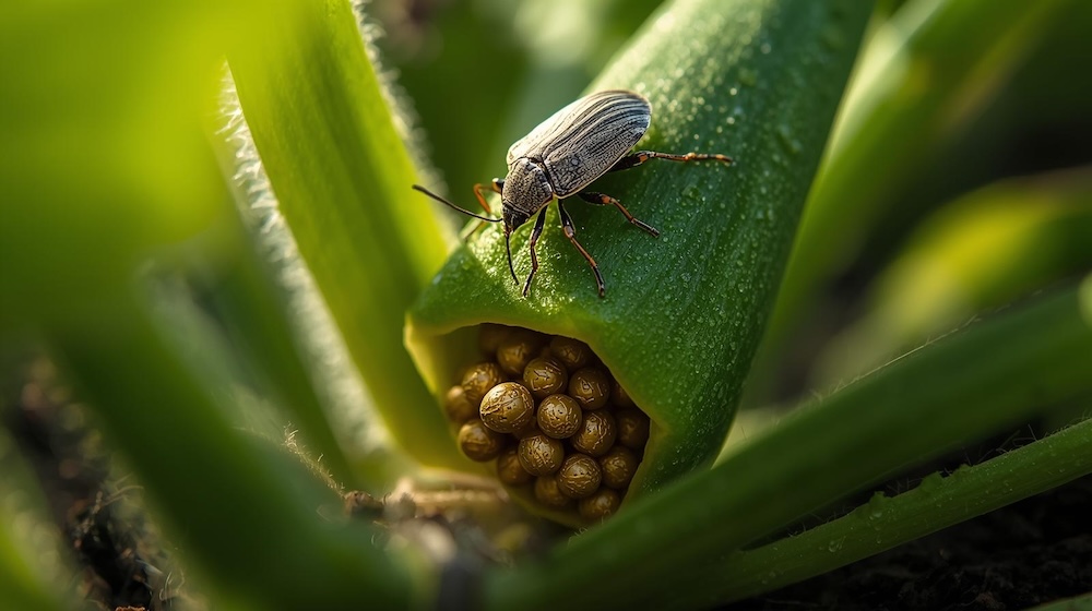 Squash bug on leaf
