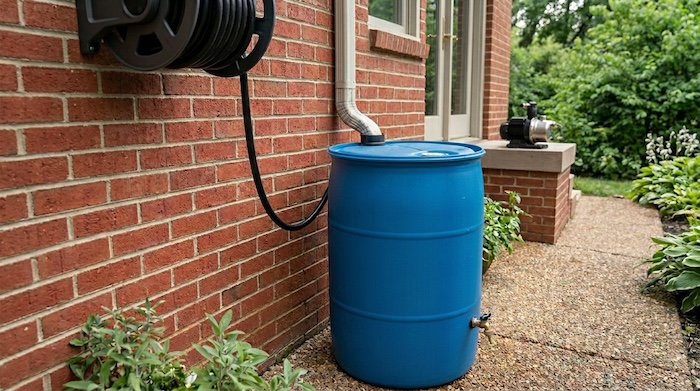 Simple rain barrel starter kit installation