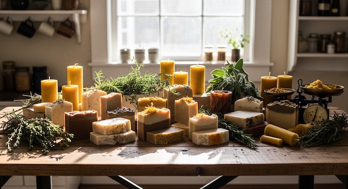 extra income living off grid, make soap and candles