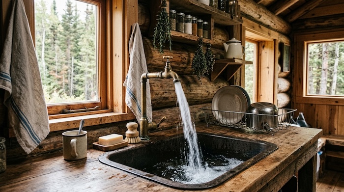 water flowing in sink showing great water pressure